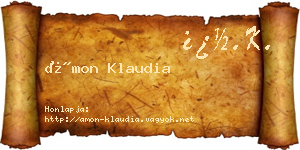 Ámon Klaudia névjegykártya